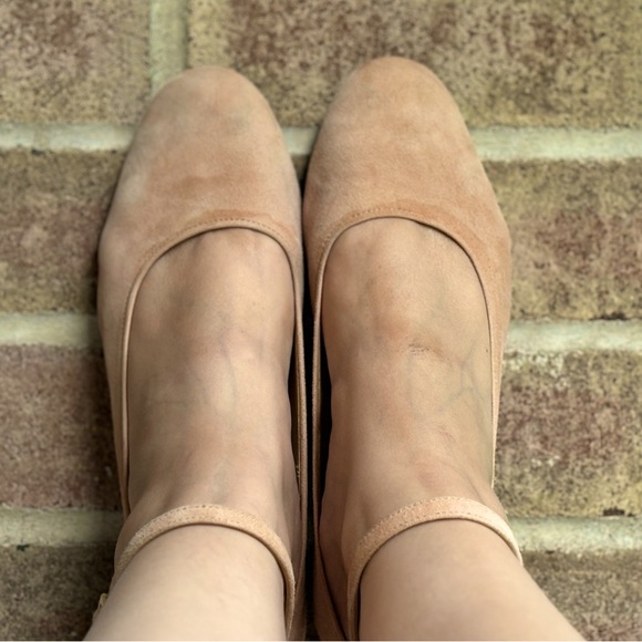 Shrimp pink vintage MOROBE Luxury House Soft Suede Block Heel Mary Janes Size 38 - Picture 4 of 16